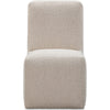 Livvy Dining Chair with Pitched Back | Wood | Brown Boucle Fabric