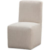 Livvy Dining Chair with Pitched Back | Wood | Brown Boucle Fabric