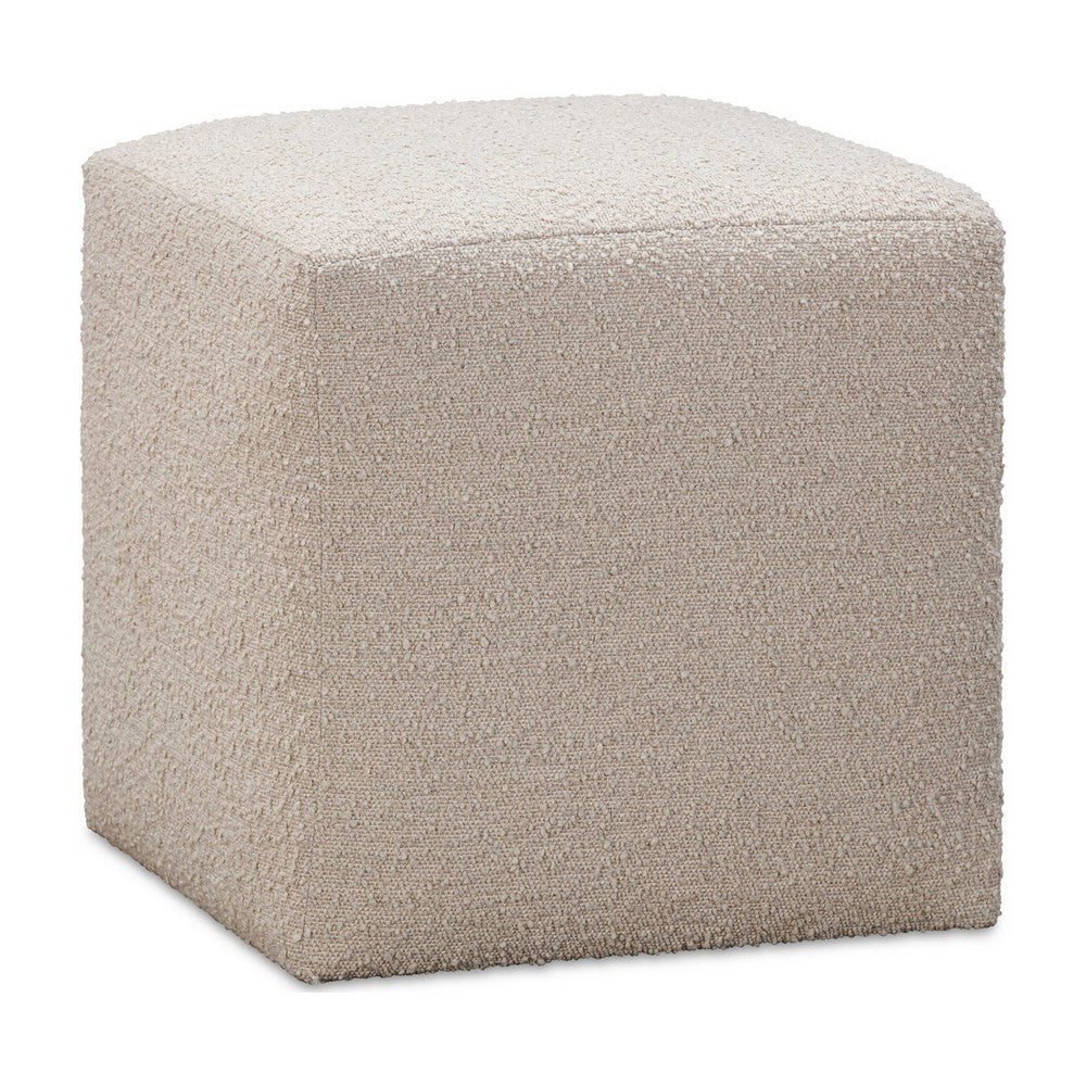 Livvy Dining Ottoman | Hidden Casters | Brown Khaki Boucle 19"