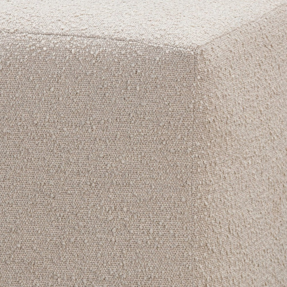 Livvy Dining Ottoman | Hidden Casters | Brown Khaki Boucle 19"