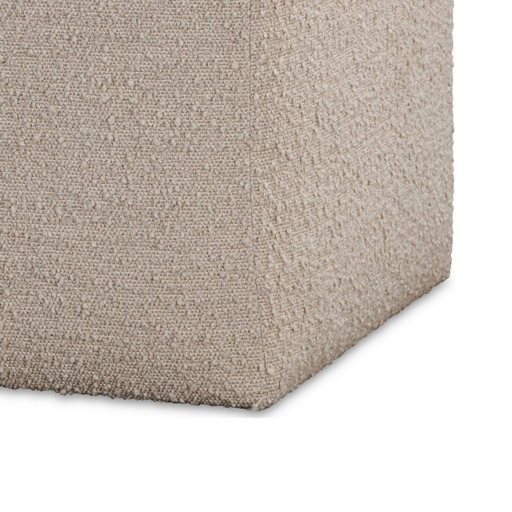 Livvy Dining Ottoman | Hidden Casters | Brown Khaki Boucle 19"