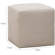 Livvy Dining Ottoman | Hidden Casters | Brown Khaki Boucle 19"