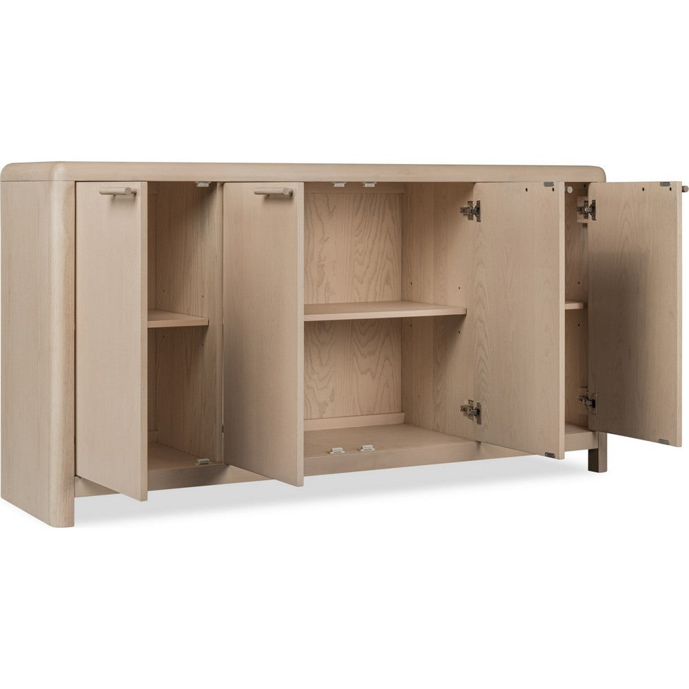 Livvy Sideboard with 4 Doors & 3 Cabinets | White S& Ash Wood 68"