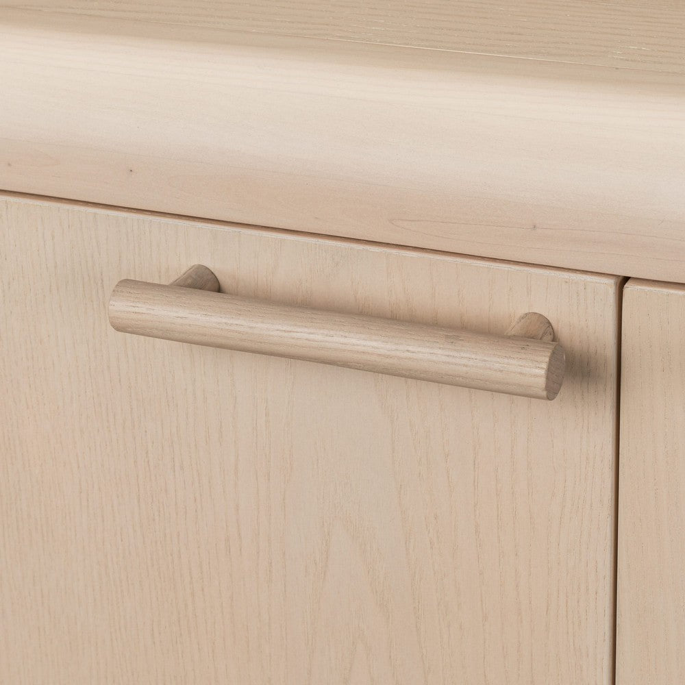 Livvy Sideboard with 4 Doors & 3 Cabinets | White S& Ash Wood 68"