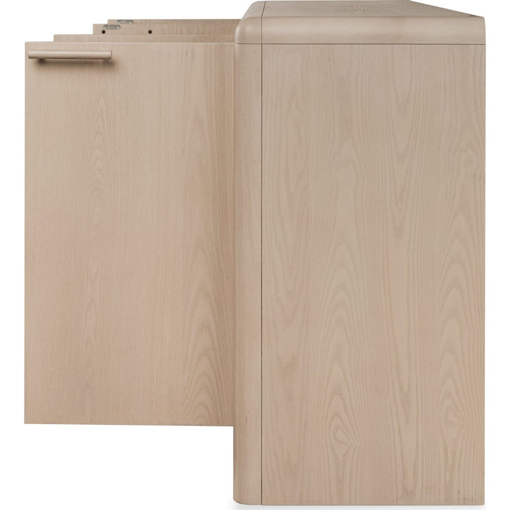 Livvy Sideboard with 4 Doors & 3 Cabinets | White S& Ash Wood 68"