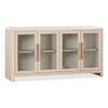 Livvy Sideboard | 4 Glass Doors & 2 Cabinets | White S& Ash Wood 68"