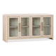 Livvy Sideboard | 4 Glass Doors & 2 Cabinets | White S& Ash Wood 68"