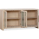 Livvy Sideboard | 4 Glass Doors & 2 Cabinets | White S& Ash Wood 68"