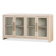 Livvy Sideboard | 4 Glass Doors & 2 Cabinets | White S& Ash Wood 68"