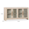 Livvy Sideboard | 4 Glass Doors & 2 Cabinets | White S& Ash Wood 68"