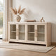 Livvy Sideboard | 4 Glass Doors & 2 Cabinets | White S& Ash Wood 68"