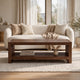 Tammy Coffee Table | Lower Shelf | Slatted Accents | Roux Solid Wood 54"