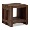 Tammy Square Side Table | Lower Shelf | Slatted Accents | Roux Solid Wood 22"