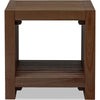 Tammy Square Side Table | Lower Shelf | Slatted Accents | Roux Solid Wood 22"