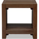 Tammy Square Side Table | Lower Shelf | Slatted Accents | Roux Solid Wood 22"