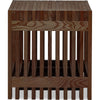 Tammy Square Side Table | Lower Shelf | Slatted Accents | Roux Solid Wood 22"