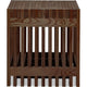 Tammy Square Side Table | Lower Shelf | Slatted Accents | Roux Solid Wood 22"