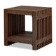 Tammy Square Side Table | Lower Shelf | Slatted Accents | Roux Solid Wood 22"