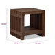 Tammy Square Side Table | Lower Shelf | Slatted Accents | Roux Solid Wood 22"