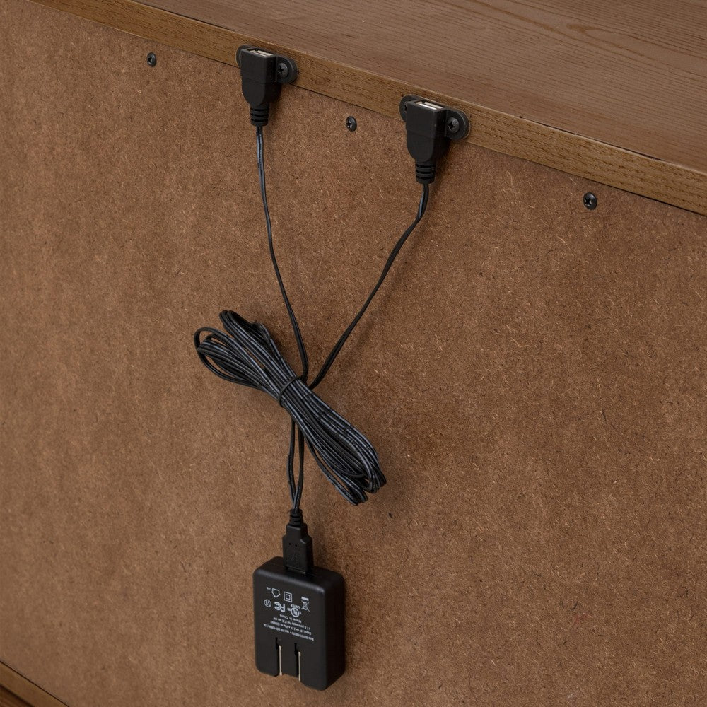 Tammy Nightst& with 2 Drawers | USB Charging Station | Roux Solid Wood