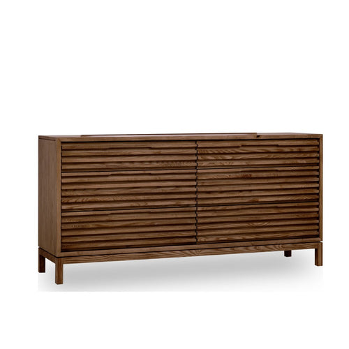 Tammy Wide Dresser | 6 Drawers | Slatted Front Design | Roux Wood