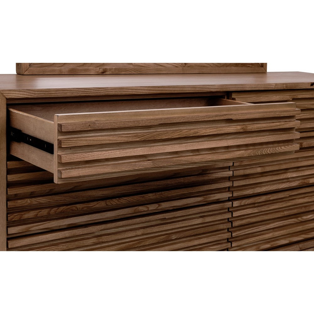 Tammy Wide Dresser | 6 Drawers | Slatted Front Design | Roux Wood