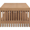 Tammy Coffee Table with Lower Shelf | Slatted Accent | Flaxen Solid Wood 54"