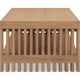 Tammy Coffee Table with Lower Shelf | Slatted Accent | Flaxen Solid Wood 54"