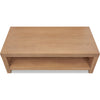 Tammy Coffee Table with Lower Shelf | Slatted Accent | Flaxen Solid Wood 54"