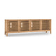 Tammy Media Console with 4 Doors | Slatted Design | Flaxen Ash Wood 78"