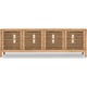 Tammy Media Console with 4 Doors | Slatted Design | Flaxen Ash Wood 78"