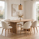 Tammy Dining Table with Sculptural Base Design | Flaxen Solid Ash Wood 78"