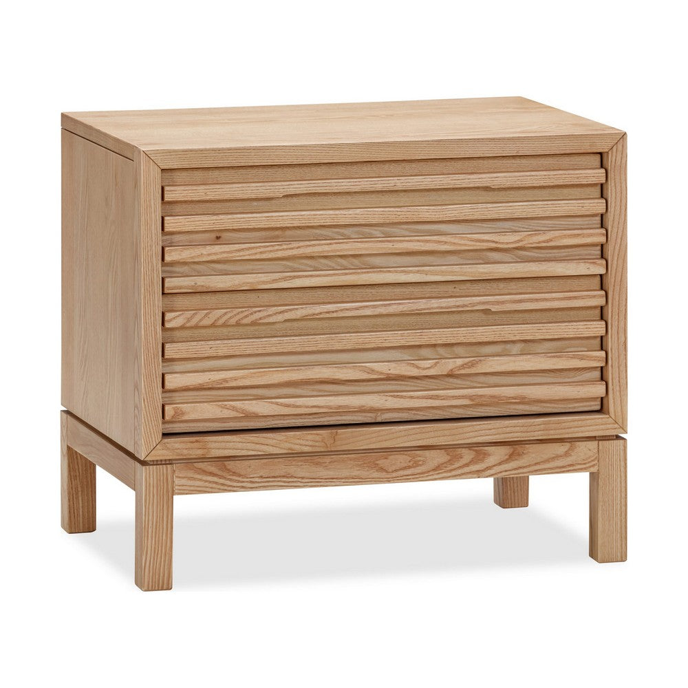 Tammy Nightst& | 2 Drawers | USB Charging Station | Flaxen Solid Wood