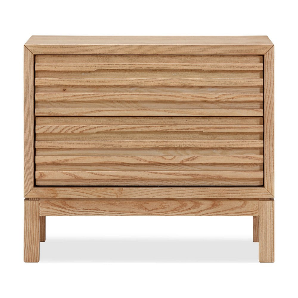 Tammy Nightst& | 2 Drawers | USB Charging Station | Flaxen Solid Wood