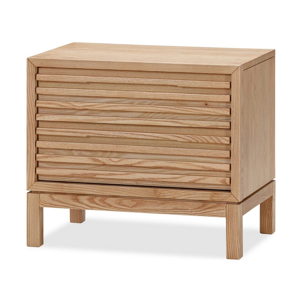 Tammy Nightst& | 2 Drawers | USB Charging Station | Flaxen Solid Wood