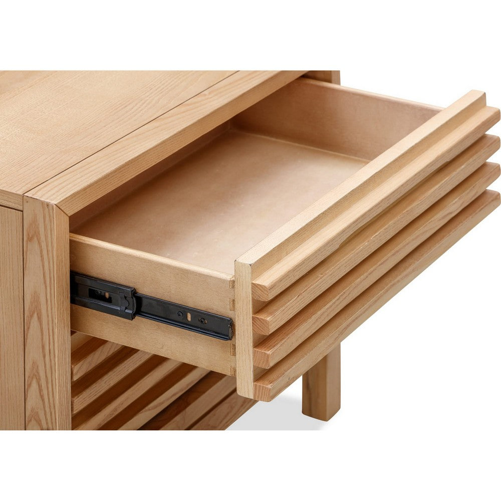 Tammy Nightst& | 2 Drawers | USB Charging Station | Flaxen Solid Wood
