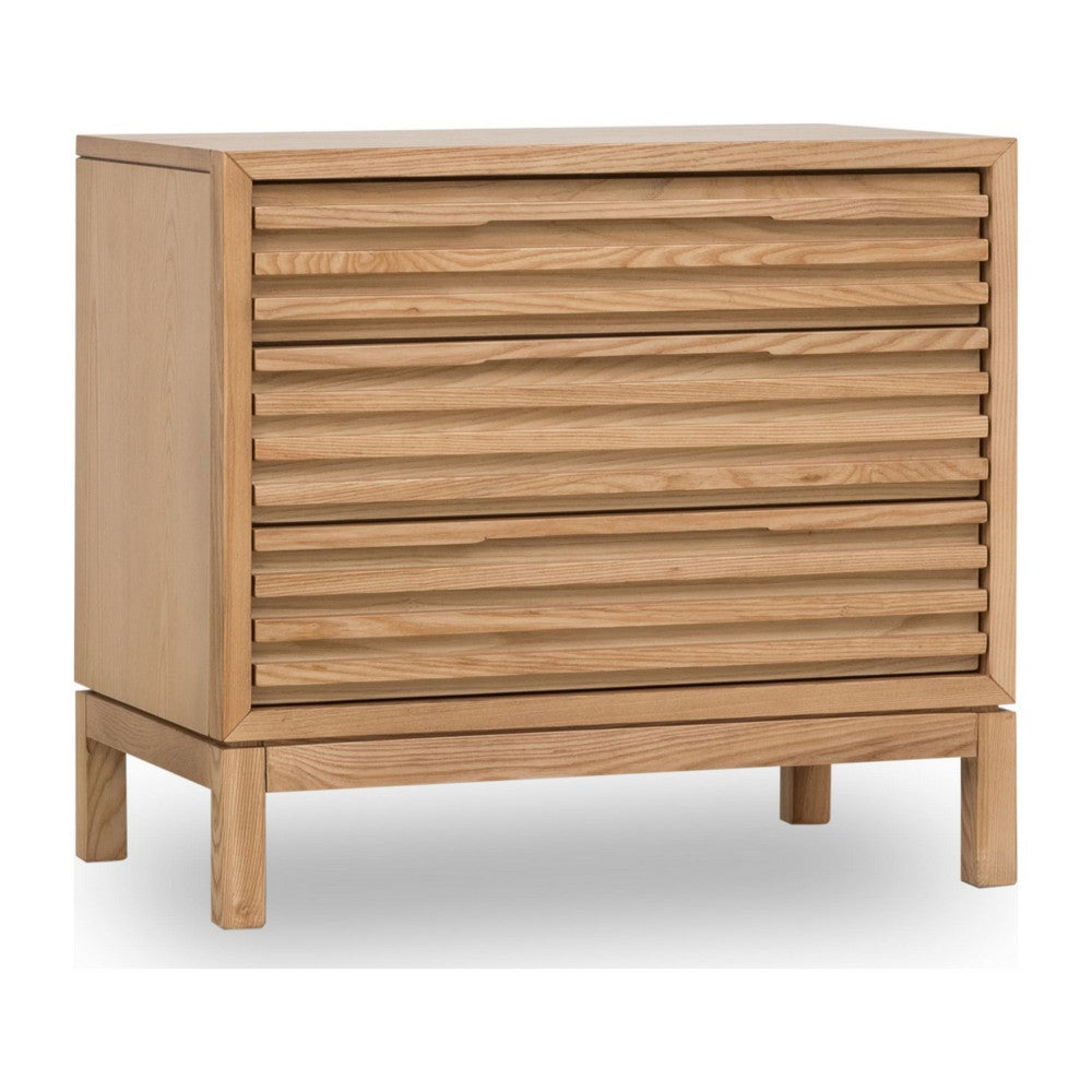 Tammy Nightst& | 3 Drawers | USB Charging Station | Flaxen Solid Wood