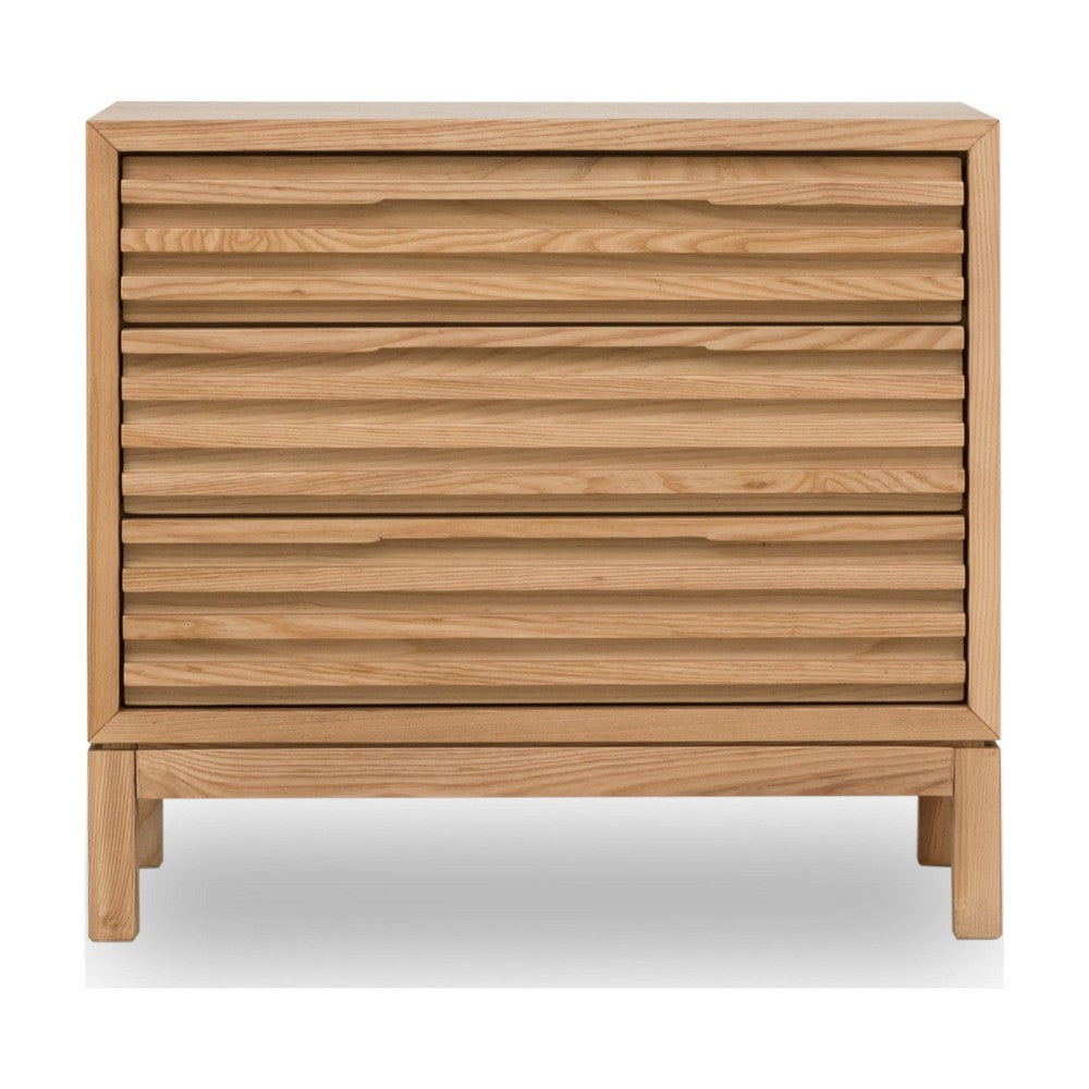Tammy Nightst& | 3 Drawers | USB Charging Station | Flaxen Solid Wood