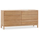 Tammy Wide Dresser | 6 Drawers | Slatted Front Design | Flaxen Wood