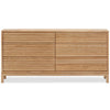 Tammy Wide Dresser | 6 Drawers | Slatted Front Design | Flaxen Wood