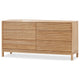 Tammy Wide Dresser | 6 Drawers | Slatted Front Design | Flaxen Wood