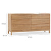 Tammy Wide Dresser | 6 Drawers | Slatted Front Design | Flaxen Wood