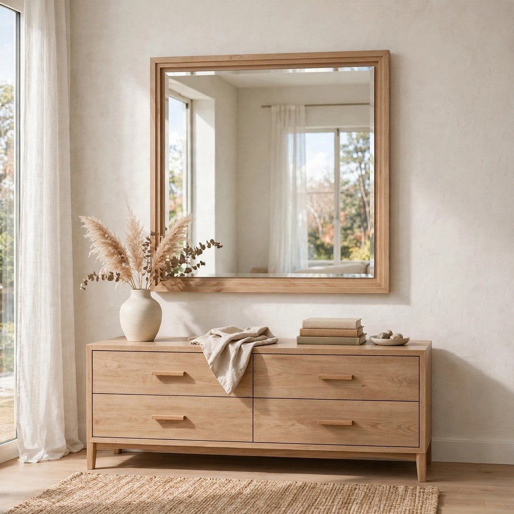 Tammy Wall or Dresser Mirror | Jap&i Style | Flaxen Ash Wood Frame 37x47