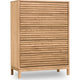 Tammy Tall Dresser Chest | 6 Drawers | Slatted Front Design | Flaxen Wood