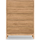 Tammy Tall Dresser Chest | 6 Drawers | Slatted Front Design | Flaxen Wood