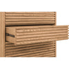Tammy Tall Dresser Chest | 6 Drawers | Slatted Front Design | Flaxen Wood