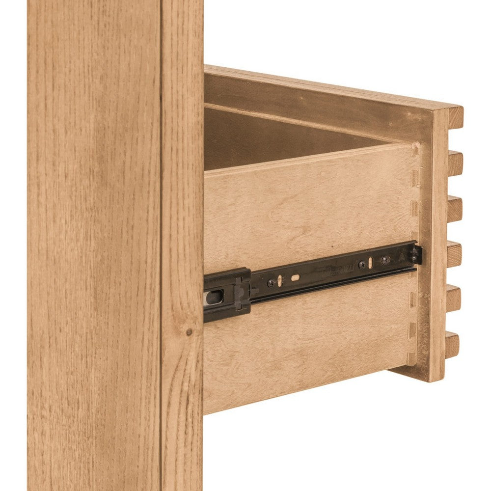 Tammy Tall Dresser Chest | 6 Drawers | Slatted Front Design | Flaxen Wood