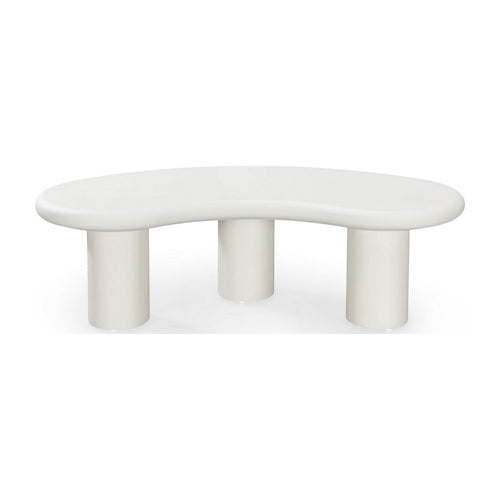 Sofie Tall Coffee Table with Sculptural Organic Design | Cream Wood 54"