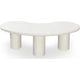 Sofie Tall Coffee Table with Sculptural Organic Design | Cream Wood 54"