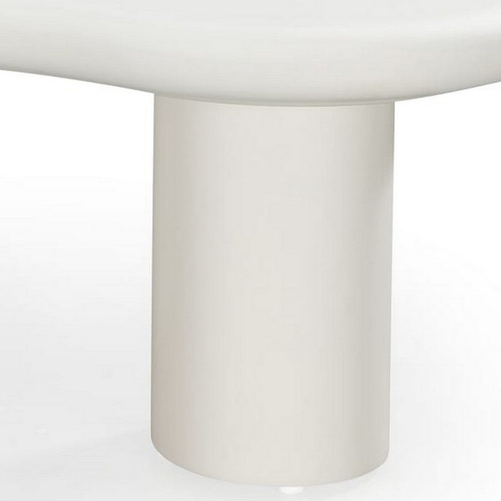 Sofie Tall Coffee Table with Sculptural Organic Design | Cream Wood 54"